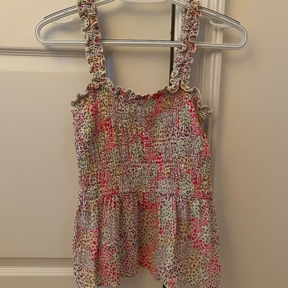 true craft floral smocked tank